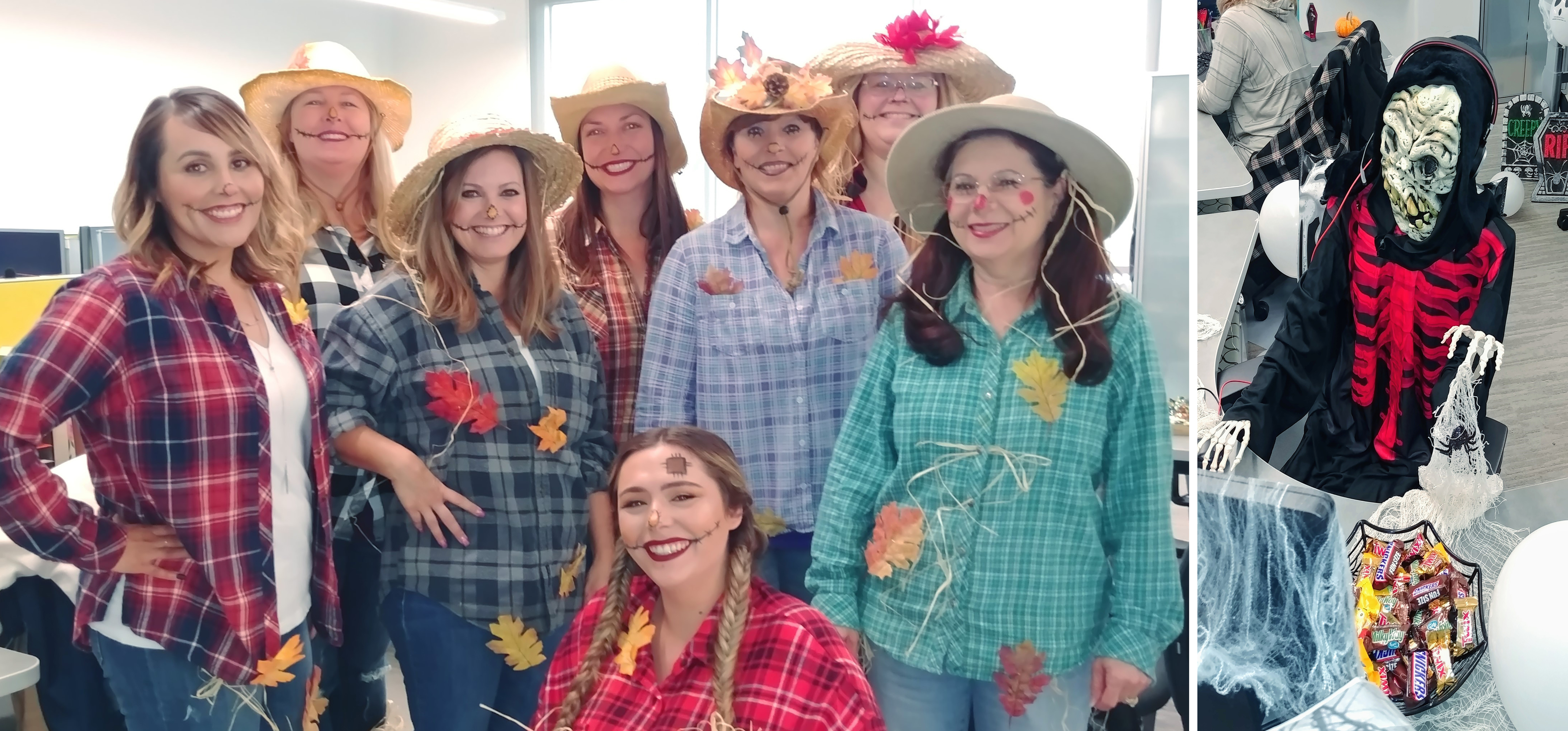 Division of Finance and Administration staff dressed in costumes during a Halloween themed event